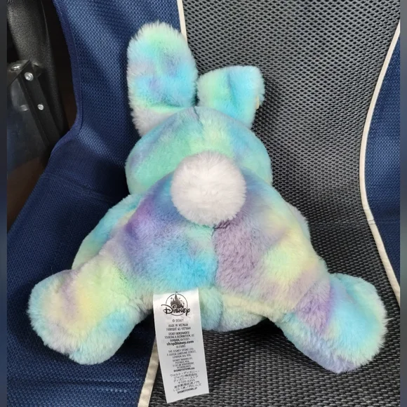 Disney Store 2020 Stitch Easter Bunny Plush Tie Dye Blue 12" - Picture 8 of 16